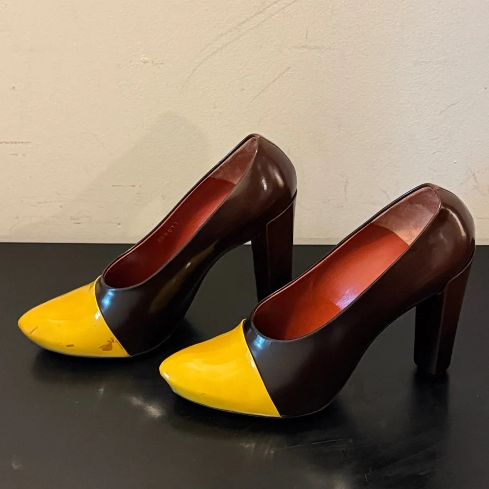 Louis Vuitton Two-Tone Brown and Yellow Heels